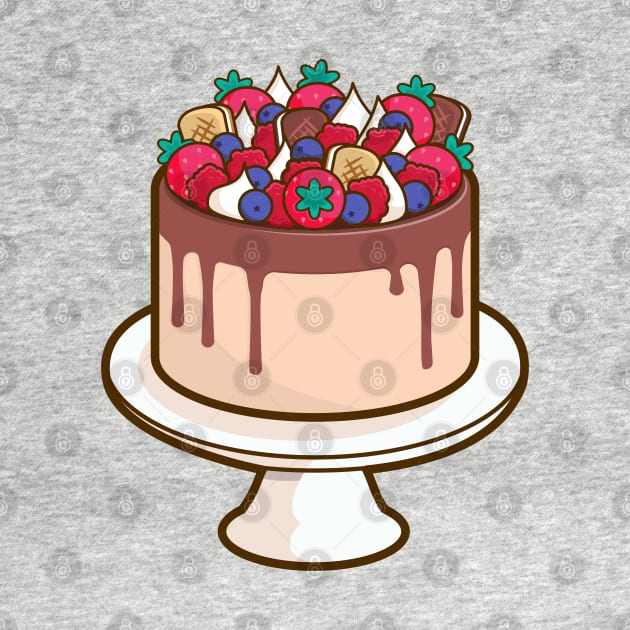 Strawberries, Blueberries, Raspberries and Meringues Birthday Cake by Hixon House